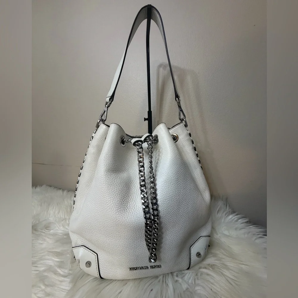Michael Kors Alanis Small Pebbled Leather Bucket Bag